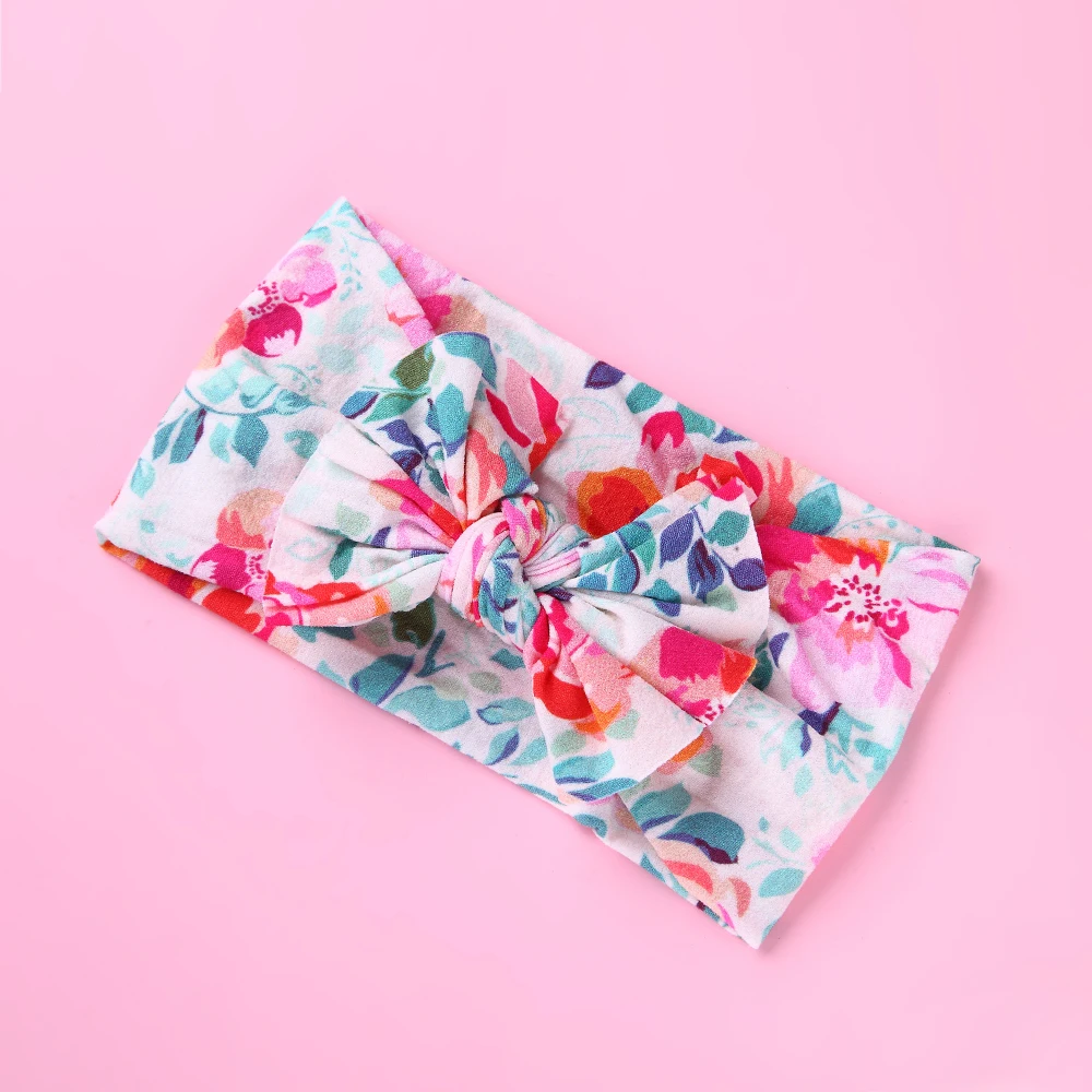 1pcs Kids Bow Knot Nylon Headband Children Girls Hair Band Turban Headband Cute Style Headwear bandeau