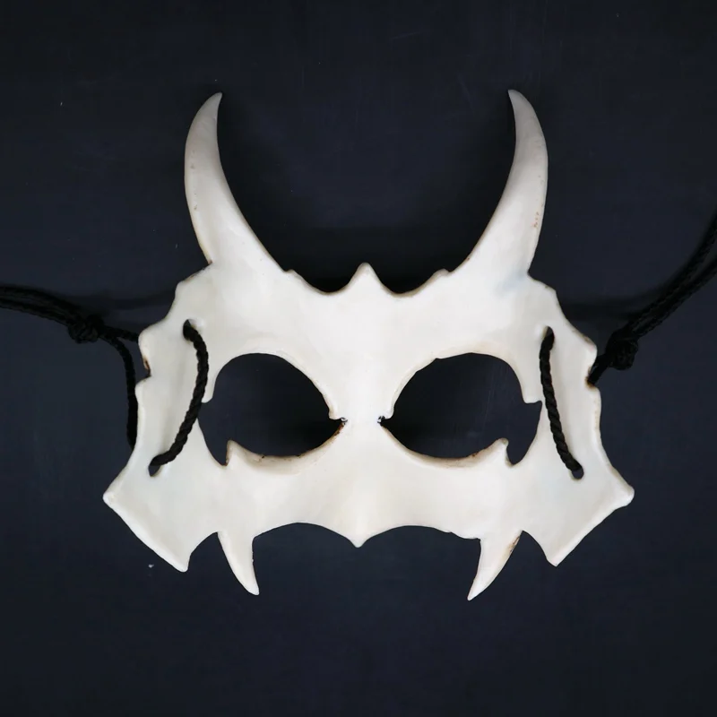 1PC Halloween Mask Japanese Second Element Dress Up COS Dragon Mask Tiger Mask Nightshade Mask Crow Mask Resin Mask