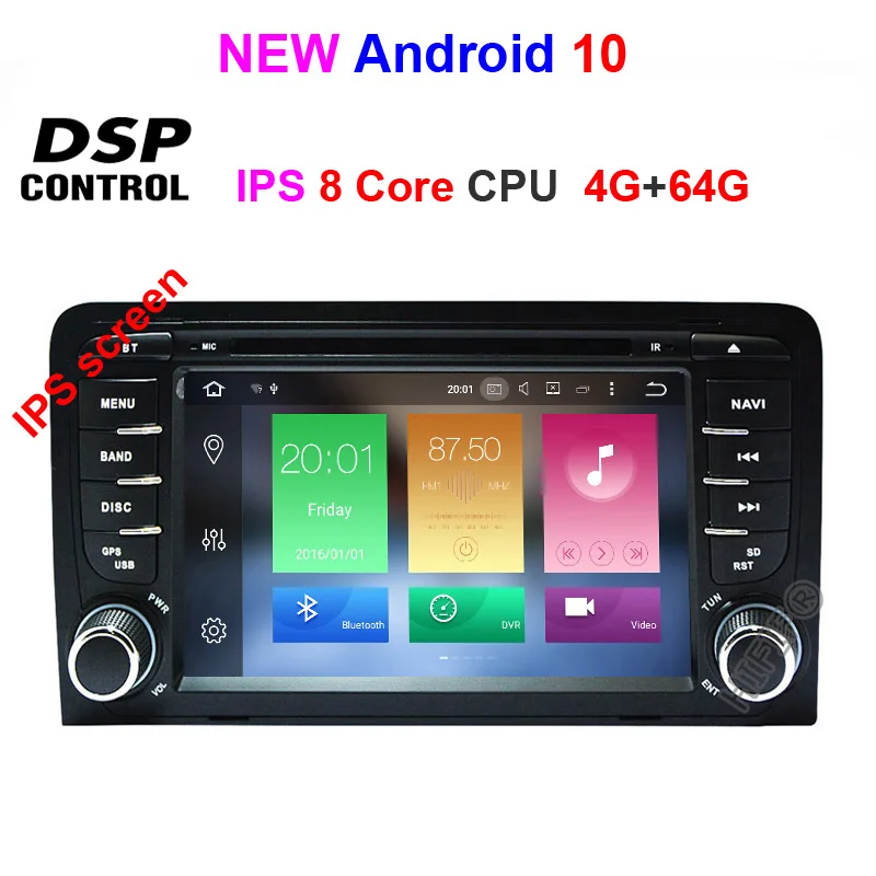 Ips DSP 4G Android 10 автомобильный DVD gps для Audi A3 8P 2003-2012 S3 2006-2012 RS3 Sportback 2011 мультимедийный плеер стерео радио - Цвет: 4G RAM 64G ROM DSP