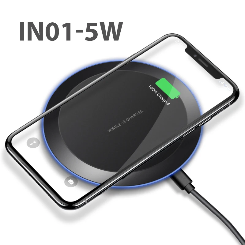 IN01-5W IONCT 10 Вт Быстрое Qi Беспроводное зарядное устройство для iPhone 11 pro 8 X XR XS Беспроводная зарядка для телефона samsung USB Беспроводная зарядка pad IN040 - Цвет: IN01-5W