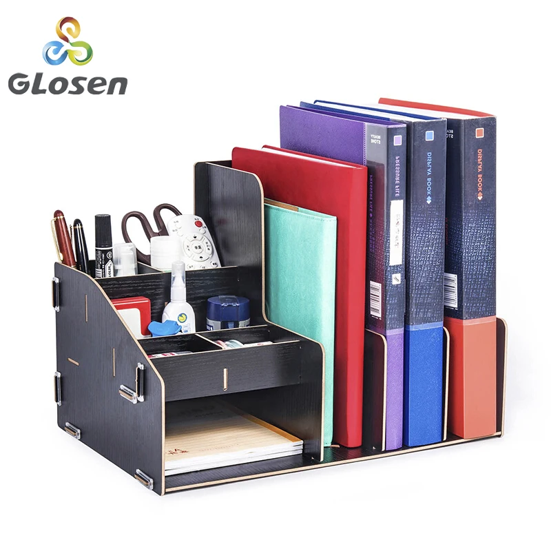 

DIY File Storage box Wooden File Frame Multi-divided File tray Triple File holder Desktop Combination Office holder D2063 Glosen