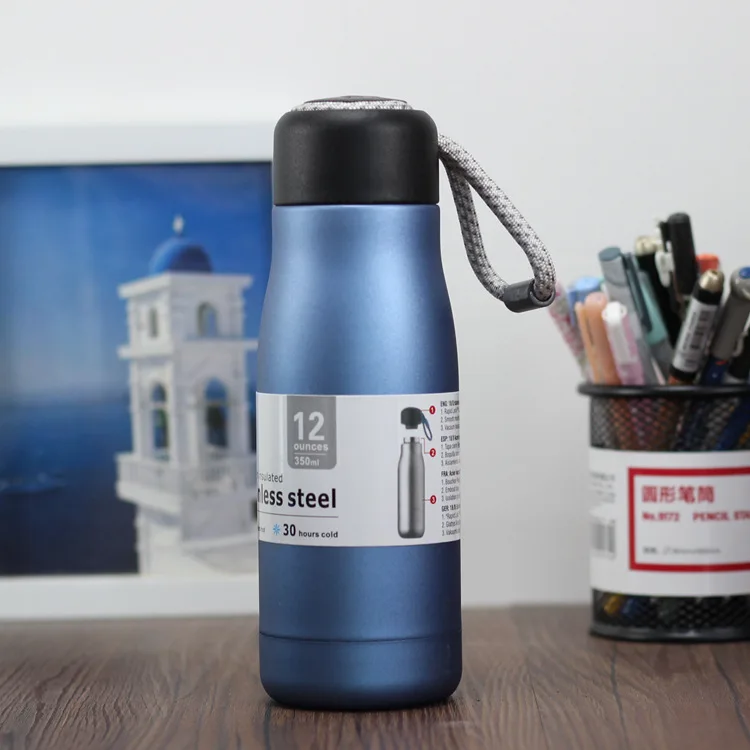 blue 400 мл/600 мл вакуумная колба с двойными стенками, бутылка для воды из нержавеющей стали, без бисфенола, для спортзала, спорта, термос, чашка для путешествий, кофейная кружка - Цвет: blue