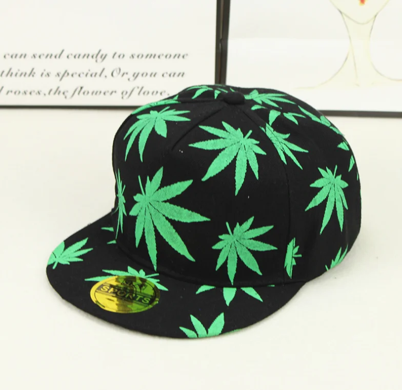 Новая мода вышивка лист белая кепка сорняки Snapback Головные уборы для мужчин и женщин хлопок хип-хоп облегающая Бейсболка подарок на день рождения