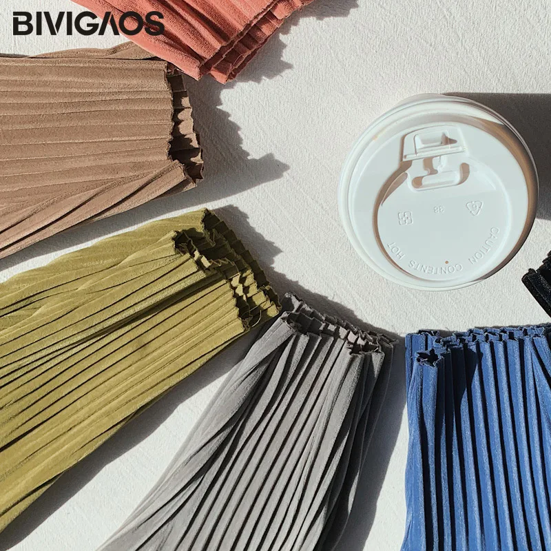 BIVIGAOS Осень Зима Новая бархатная ткань повседневные брюки женские свободные шаровары с высокой талией широкие брюки плиссированные спортивные брюки