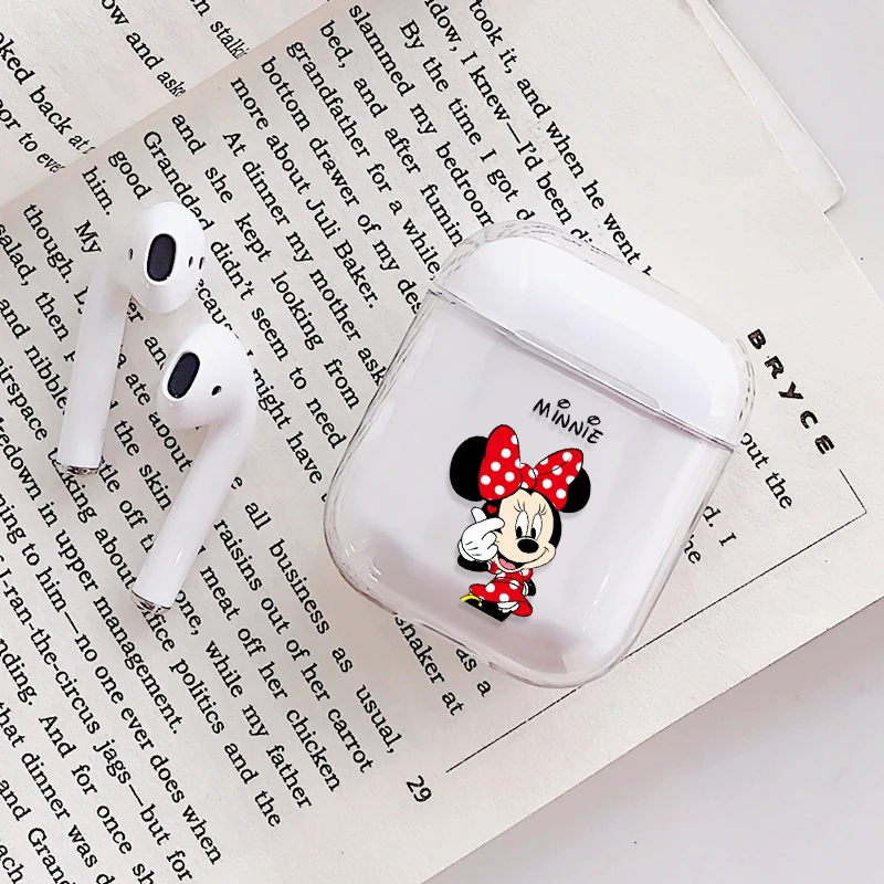 Мультфильм Микки Минни пара чехол для Airpods беспроводные наушники прозрачный защитный чехол для Apple Air Pods 1 2 Наушники