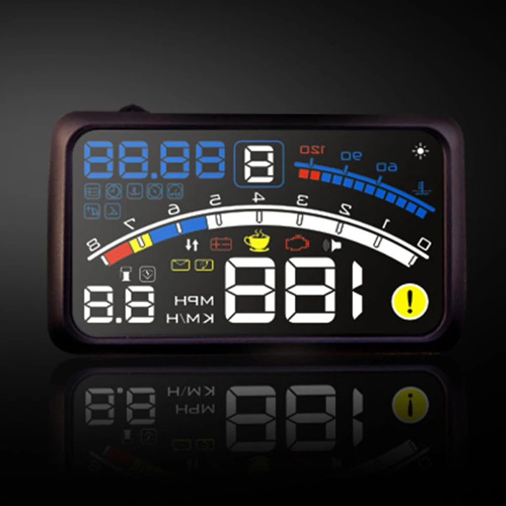 5.5in Универсальный Автомобильный HUD цифровой спидометр лобовое стекло проектор Авто параметры вождения проекция превышение скорости Предупреждение