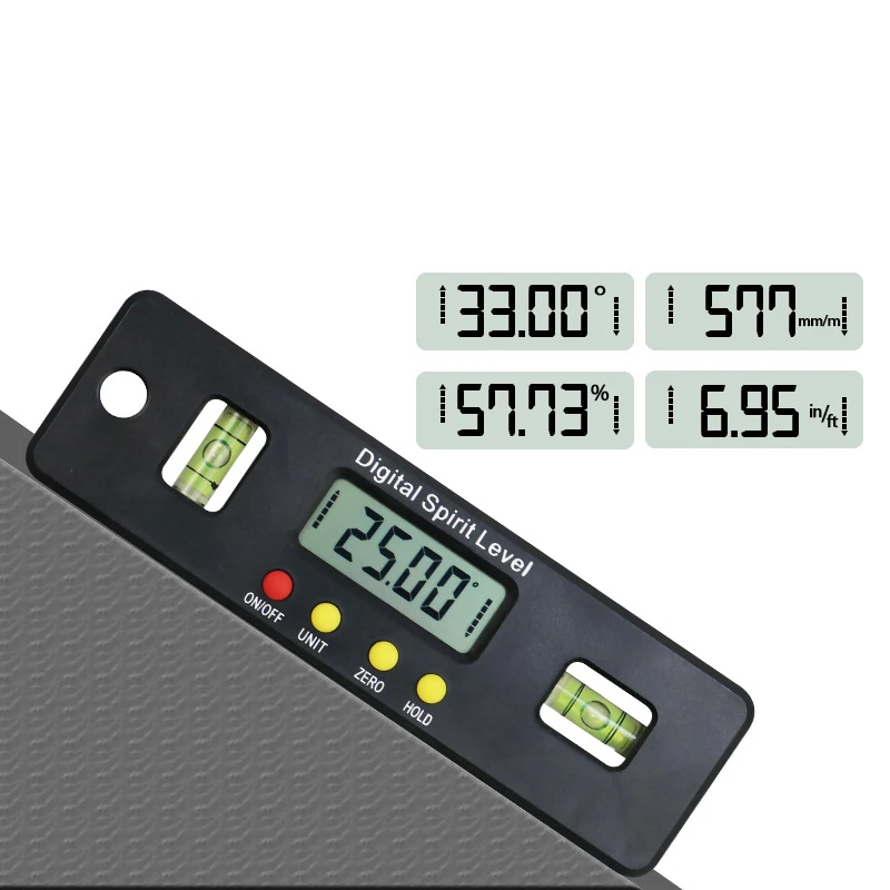 200Mm Digital Level Electronic Angle Measuring Instrument Angle Measuring Instrument with Magnetic Base Bevel Measuring Instrume