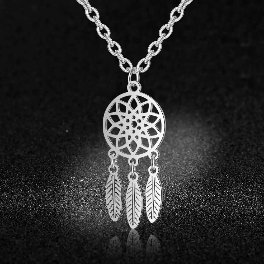 

AAAAA Quality 100% Stainless Steel Boho Dream Catcher Bohemia Necklace for Women Never Tarnish Jewelry Necklace High Polish