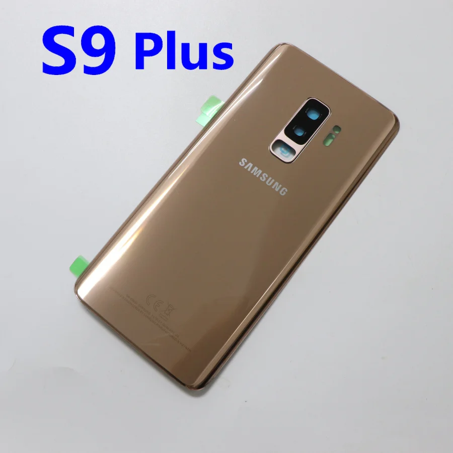 Samsung оригинальная задняя Батарея Крышка для samsung Galaxy S9 плюс S9+ G965 SM-G965F S9 G960 SM-G960F G960FD сзади Стекло чехол - Цвет: S9 Plus Gold