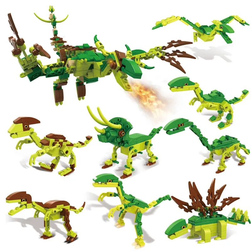 COGO-Jurassic-World-8set-lot-Dinosaur-models-Building-Block-Action-Figure-Educational-DIY-Bricks-Toys-Best