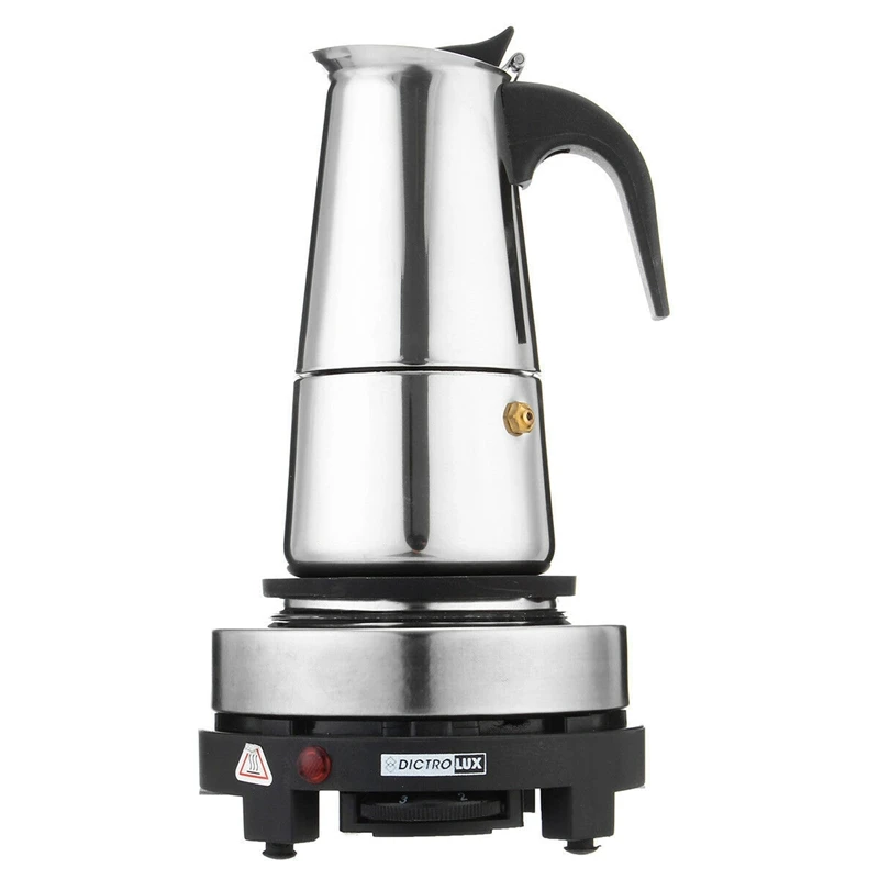 

300Ml Portable Espresso Pot Moka Pot Stainless Steel With Electric Furnace Filter Filter Coffee Pot Coffee Pot With European Sta