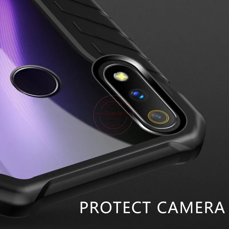 Чехол для телефона Rzants для OPPO Realme 3 Pro, прозрачный жесткий чехол с мягкой задней кромкой, двухслойный противоударный чехол в полоску