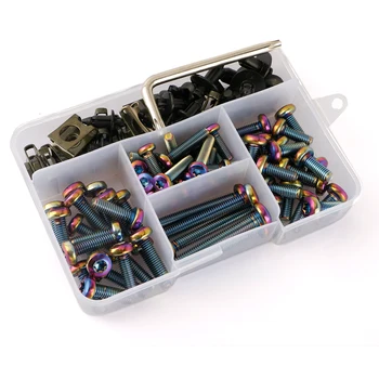 

High Quality Titanium Alloy Motorbike Fairing Screws Kit Bolts M6 Blue Modified Motorcycle Accessories for Racing