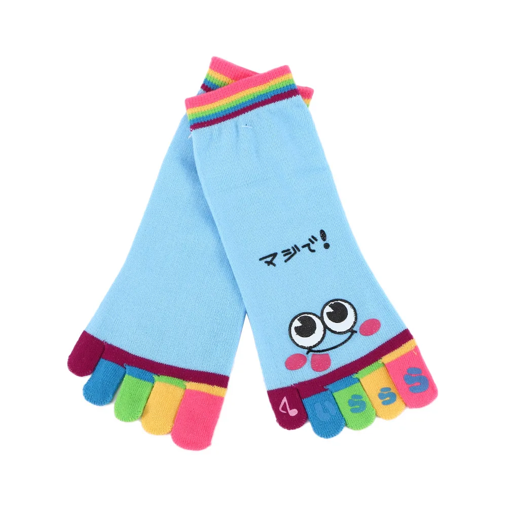 1 пара; цвет черный, розовый, белый; летние женские хлопковые носки с пятью пальцами; Чулочные изделия; невидимые носки; тапочки в стиле Харадзюку; Забавные милые носки с героями мультфильмов - Цвет: blue