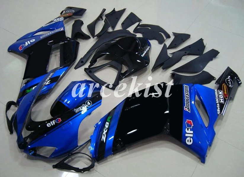 4 подарки ABS мотоцикл Полный обтекатели комплект подходит для Kawasaki ZX6R 2007 2008 ZX-6R 07 08 ниндзя 636 кузов набор синий