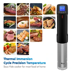 INKBIRD Kitchen Machine Sous Vide WIFI Vacuum Cooker Thermal Heater Circulator with LCD Screen Alarms Timer 1000W Food Processor