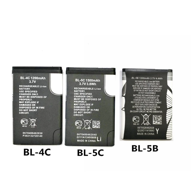 2 X Phone Battery BL-4C BL-5C BL-5B For Nokia 6100 6300 6260 6136S, bateria bl-5c - Vimarsana News