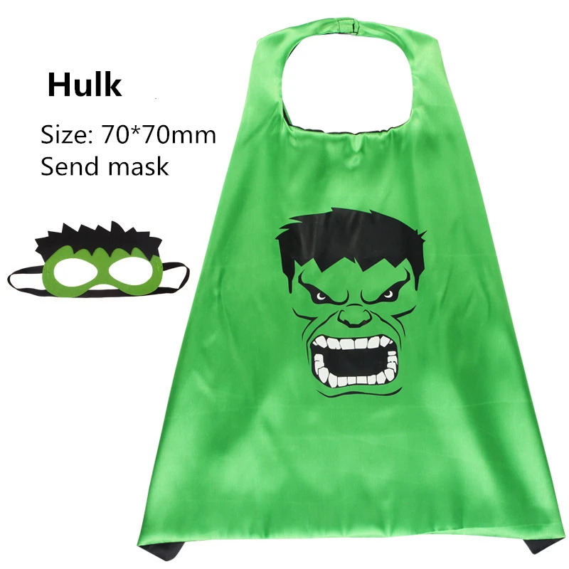 Hulk Хэллоуин Мстители Косплей-костюм супергерой детская накидка Вечерние Маски для мальчиков и девочек - Цвет: Hulk