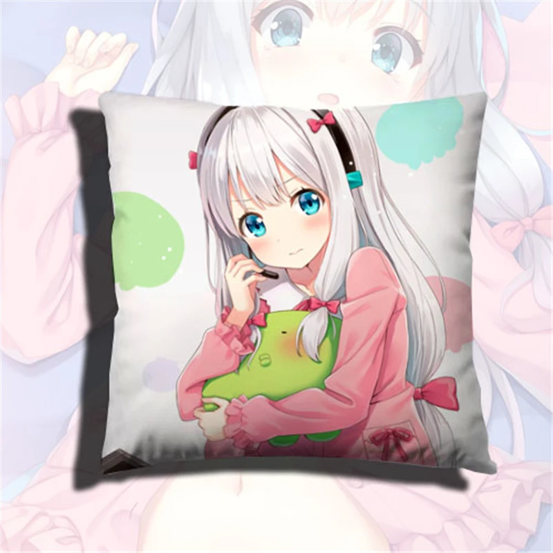 O Новая двухсторонняя подушка с рисунком из мультфильма Eromanga Sensei Izumi Sagiri, включает в себя наволочку и внутреннюю подушку унисекс, подарки - Цвет: O