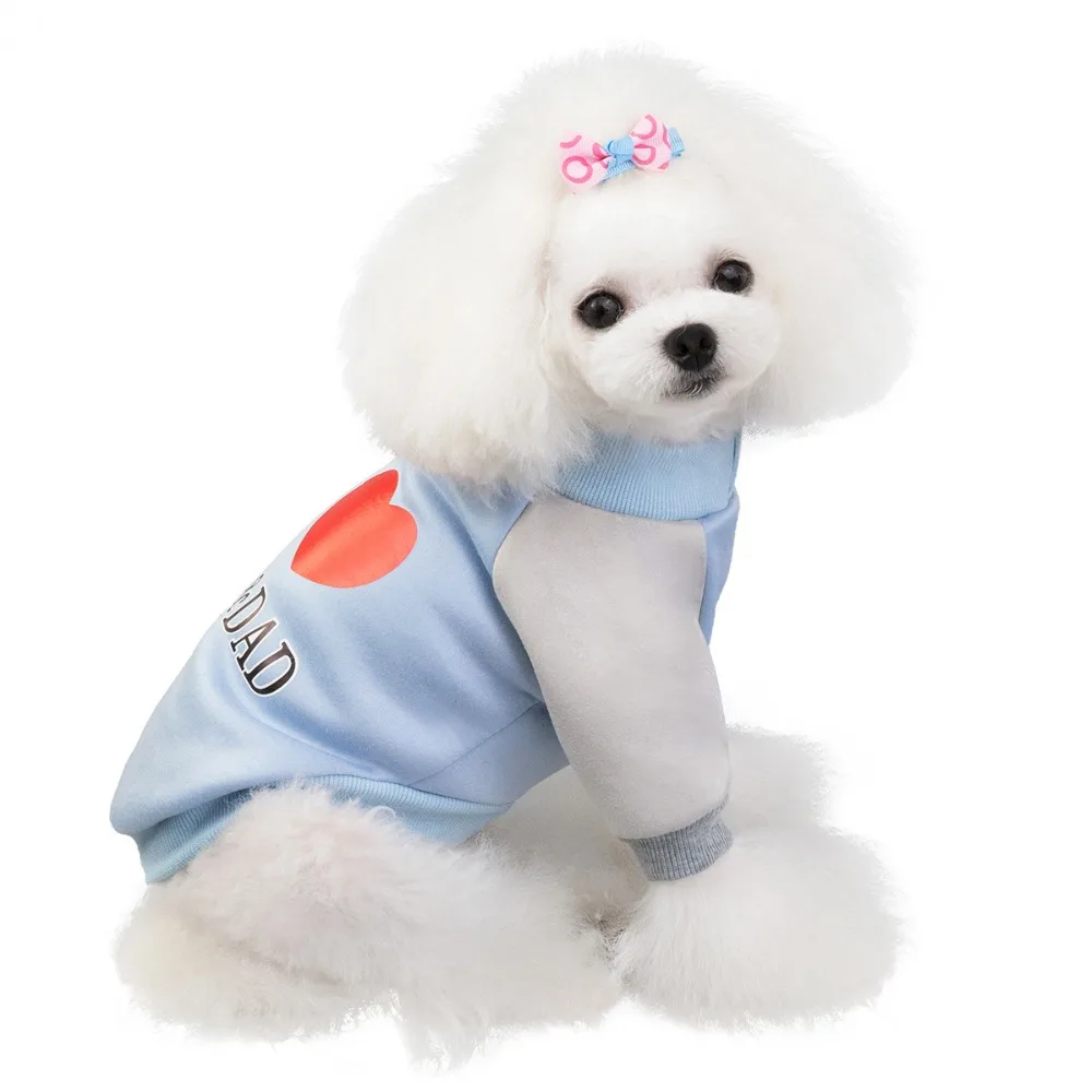 Cat/small Dog Clothes Fall Fashion Casual Mom/dad Printed Dogs Pets Clothing For Small Medium Pets Clothes Ropa Para Perro