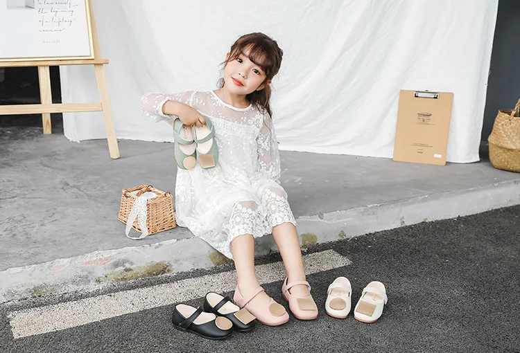CNFSNJ г. Модные весенне-осенние новые детские тонкие кроссовки из мягкой кожи с круглым носком для девочек Детская школьная обувь на плоской подошве 21-30