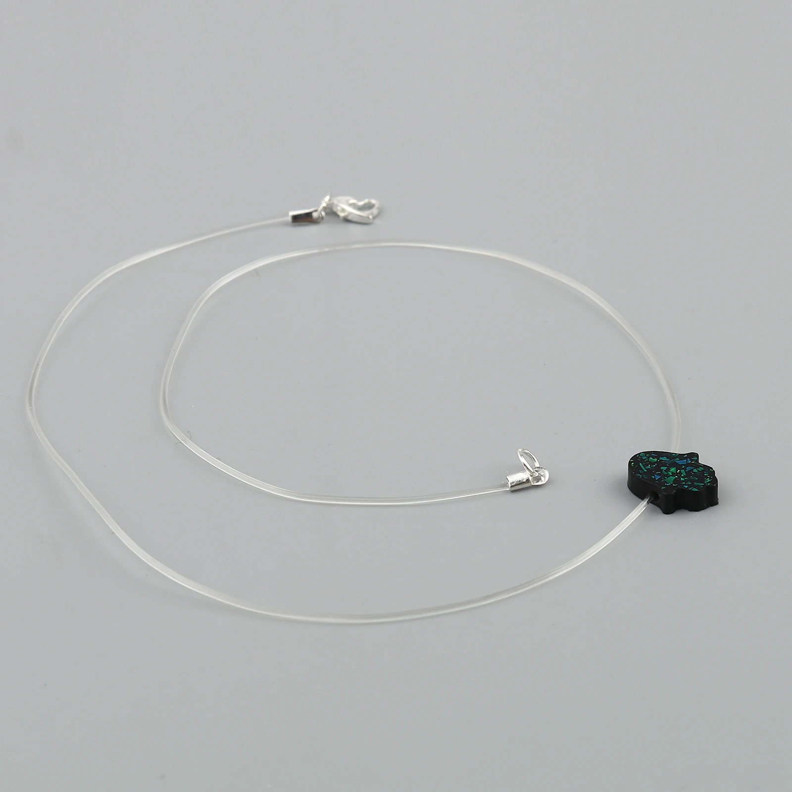 1pc Resin Religious Invisible Transparent Fishing Line Necklace Zircon Choker Necklace For Women Jewelry Fishing Line Necklace