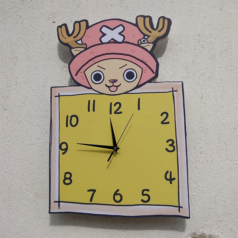 1" Аниме одна деталь команда Луффи шляпа Тони Чоппер настенные часы домашний декор комнаты Креативные 3D деревянные часы гостиная дети мальчик девочка подарок
