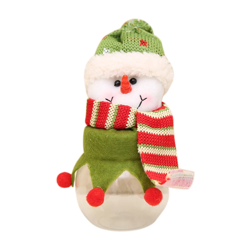Kids Baby Christmas Style Candy Gift Container Cartoon Snowman Elk Santa Claus Shape Non-woven fabric Plastic Material Container - Цвет: Snowman