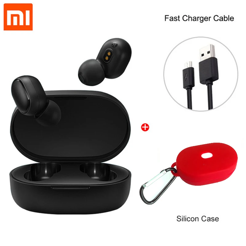 Global red case Xiaomi Redmi AirDots TWS Bluetooth 5,0 наушники беспроводные наушники-вкладыши гарнитура с микрофоном и зарядной док-станцией Redmi - Цвет: Global red case