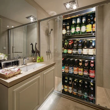 

3D creative Various beers cabinet door stickers wall stickers self-adhesive waterproof removable