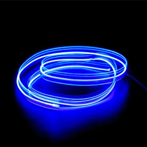 Okeen 1m/2m/3m/5m Neon LED Car Interior Lighting Strips Auto LED Strip Garland EL Wire Rope Car Decorative lamp Flexible Tube Blue