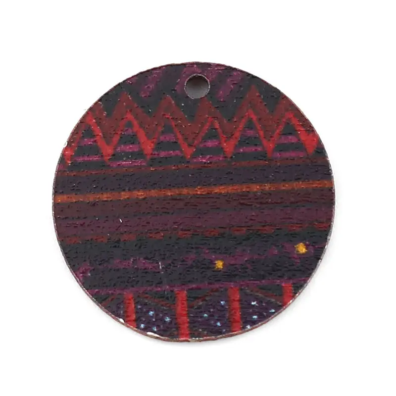 DoreenBeads деревянные украшения подвеска круглой формы многоцветный этнические ювелирные украшения аксессуары-фурнитура для DIY 20 мм x 20 мм, 30 шт - Окраска металла: N