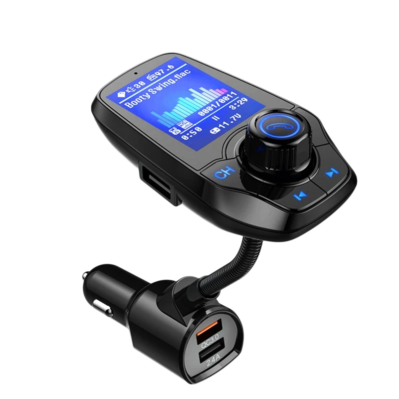 T26D 1,8 дюймовый Tft цветной дисплей Qc3.0 Быстрая зарядка Bluetooth Hands-Free автомобильный Mp3 музыкальный плеер комплект
