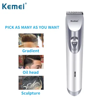 

Kemei Rechargeable Hair Clipper Electric Cordless Hair Trimmer Pro Hair Cutting Machine Beard Trimer For Men