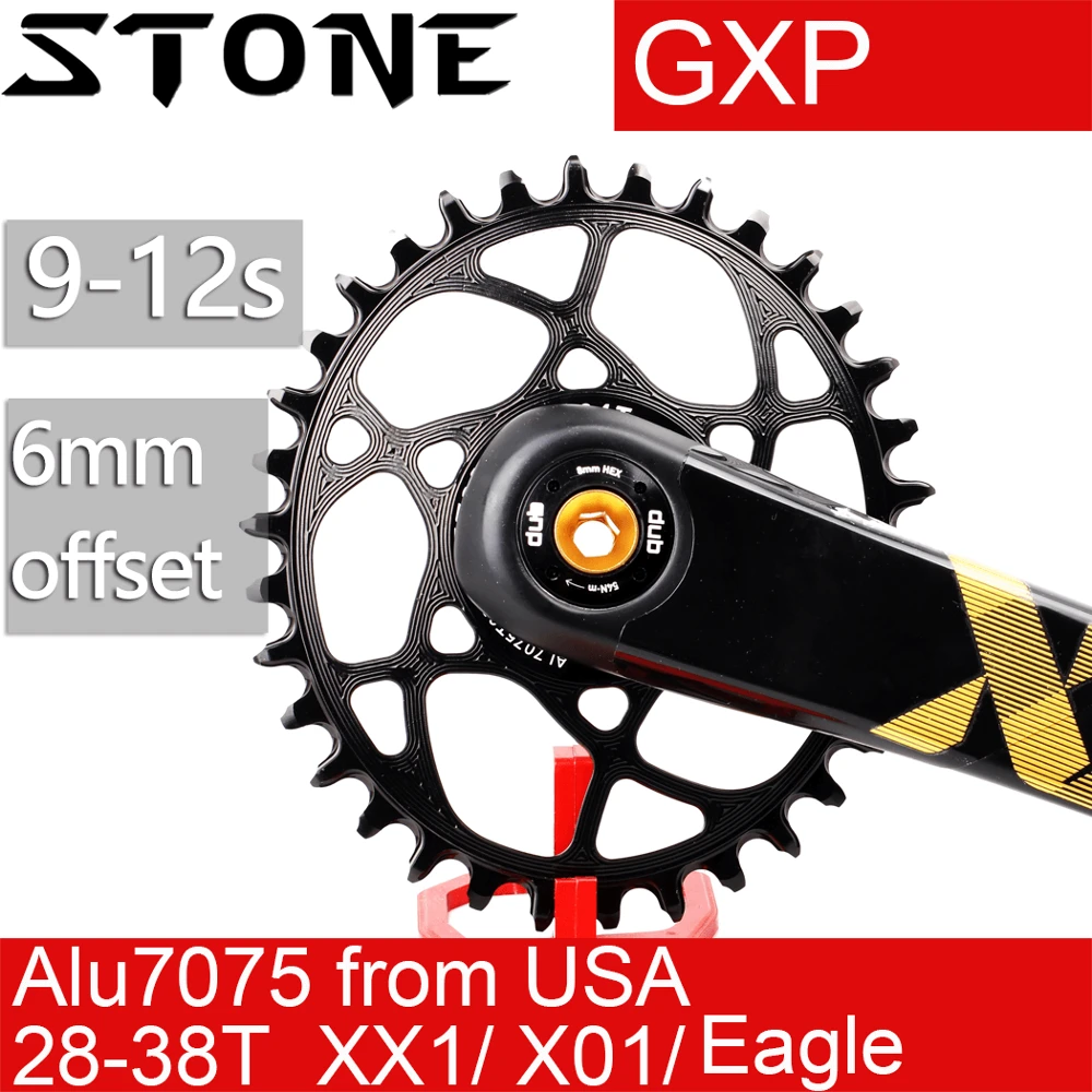 Stone Plato ovalado modelo offset, montaje directo para bicicleta de montaña GXP Eagle X01 x1 X0 X9 Sram 28T 30T 32T 34T 36 38, 6mm|Cigüeñal y cadena de rueda de bicicleta| -