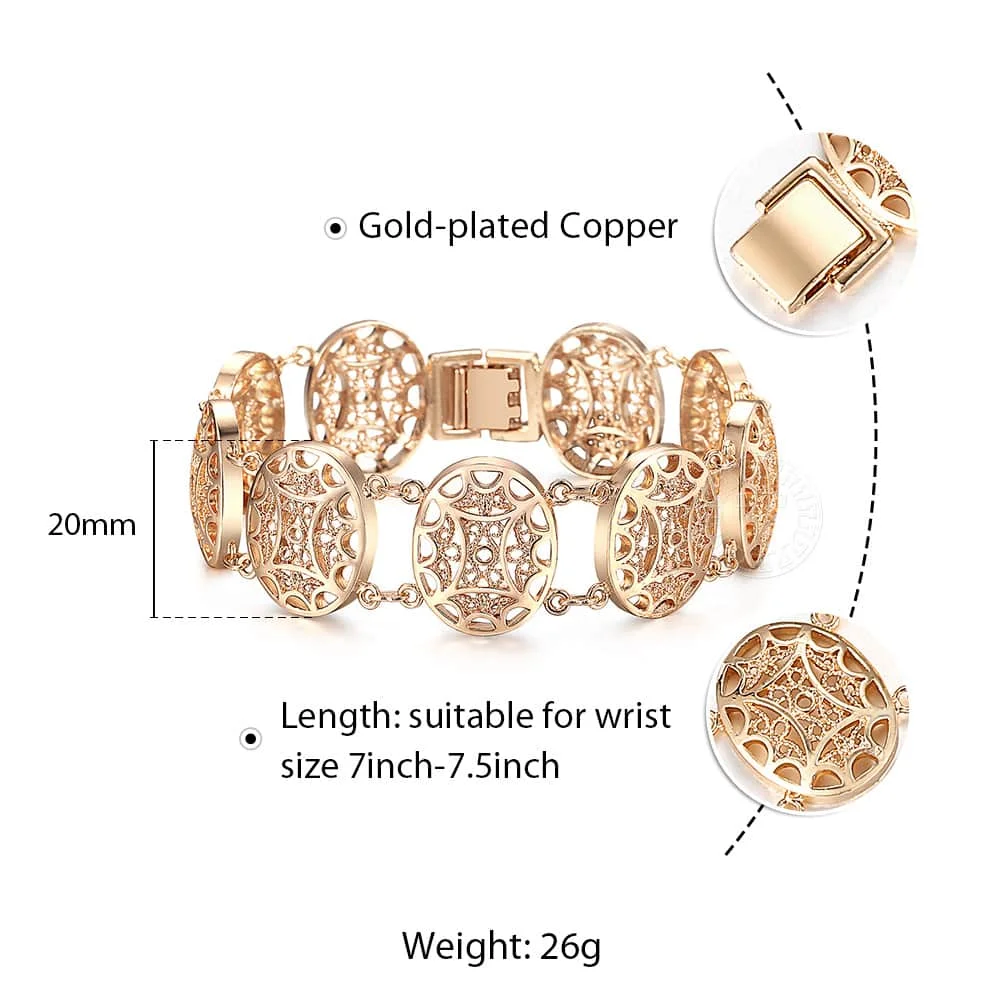 Женские браслеты с браслетом 585 розовое золото ювелирные изделия подарки вырезанные резные цветы лоза овальные браслеты браслет для женщин LCBM01 - Окраска металла: ellipse CB19