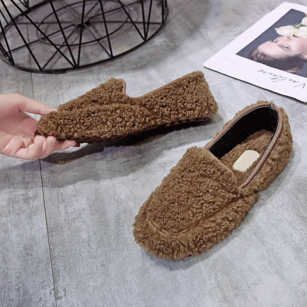 Women's Boots Autumn Lace Up Plush Booties Ladies Low Heels booties Boots-women Round Toe Shoes Winter Footwear Clogs Platform - Цвет: 4