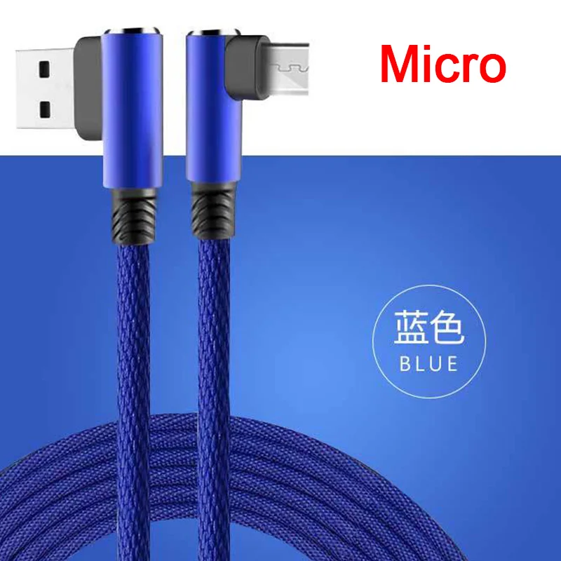 Micro Blue Провод для быстрой зарядки для iPhone, провод для телефона, кабель USB с гибкой вилкой, быстрое зарядное устройство для type-C Andriod Micro USB - Цвет: Micro Blue