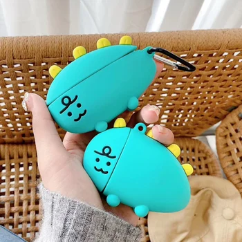 

3D Wireless Bluetooth Headphone Case For Airpods Pro Case Silicone Cartoon dinosaur Earpods Cover For Airpods 1 2 3 Cases Hook