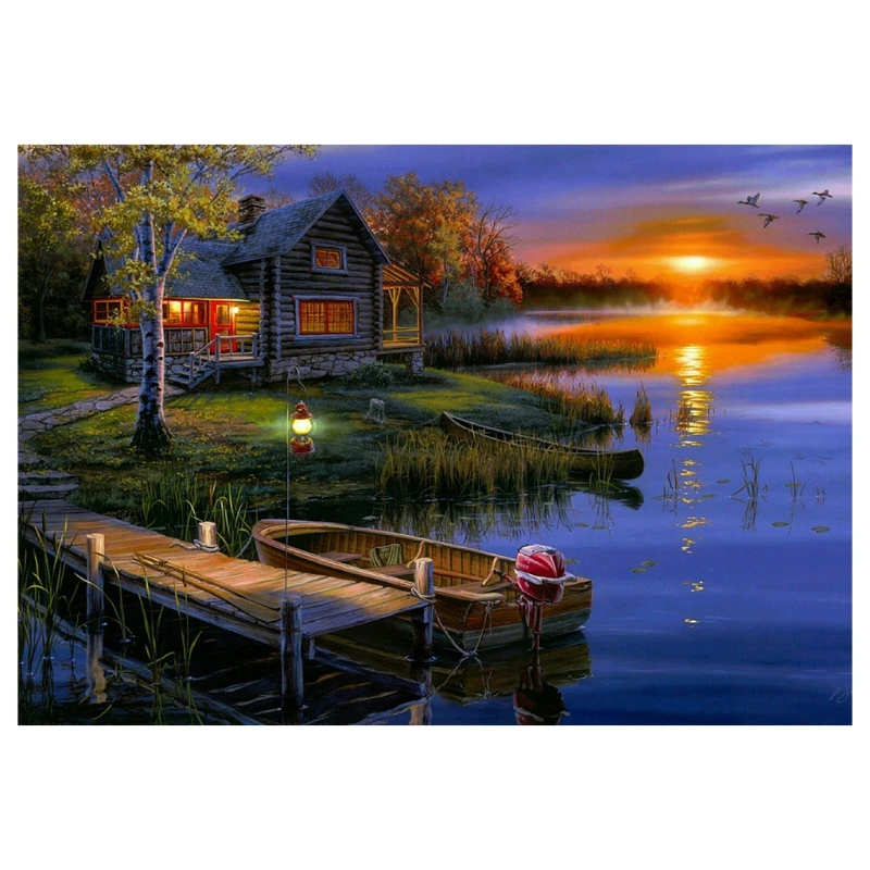 

5D Diamond Painting Kit for Adult Full Drill Paint with Diamonds Pictures Arts Craft for Home Decor Lake Villa