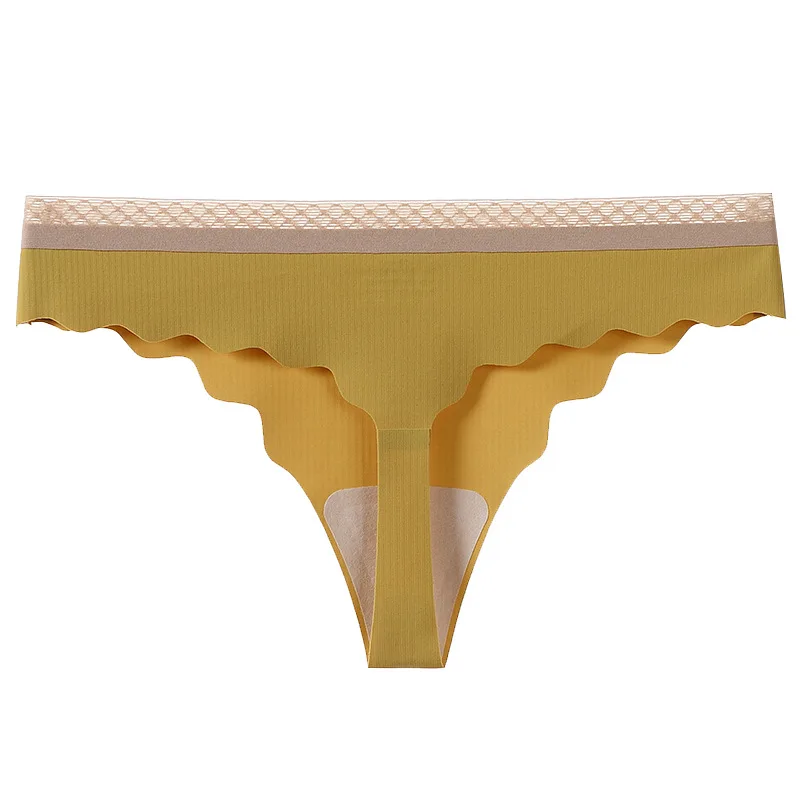 

High grade silk T-String pants for women sports pure cotton antibacterial crotch sexy traceless girl invisible t underwear 174