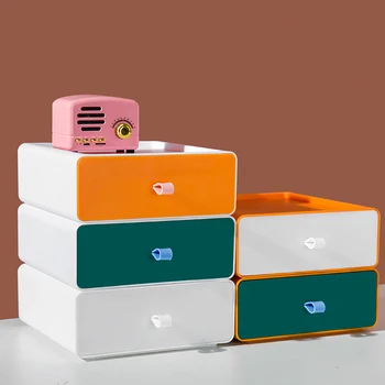 

Drawer Type Storage Box Office Desk Top Stackable File Storage Box Household Multi Function Storage Cabinet JS22