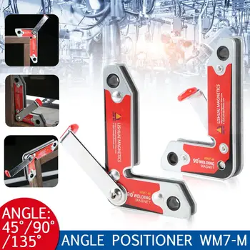 

2PCS High Precision Welding Magnets With Handle Adjustable Strong Magnetic Welding Holder 30 60 90 Degree Suction Power 35KG