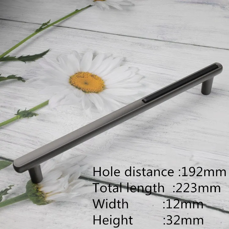 black-192mm KK& FING 1 шт. современные ручки для мебели керамика из сплава на основе цинка кухонная дверная ручка для шкафа обустройство дома дверные тяги мебельная фурнитура - Цвет: black-192mm