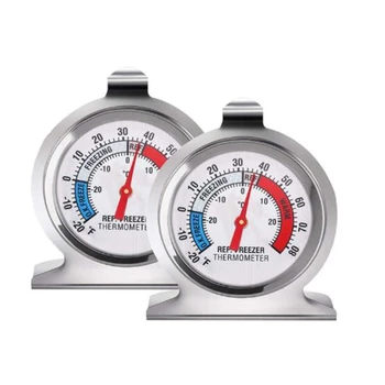 

2 Pcs Refrigerator Thermometer,Freezer Thermometer,Large Dial With Red Indicator Thermometer,For Refrigerator,Freezer