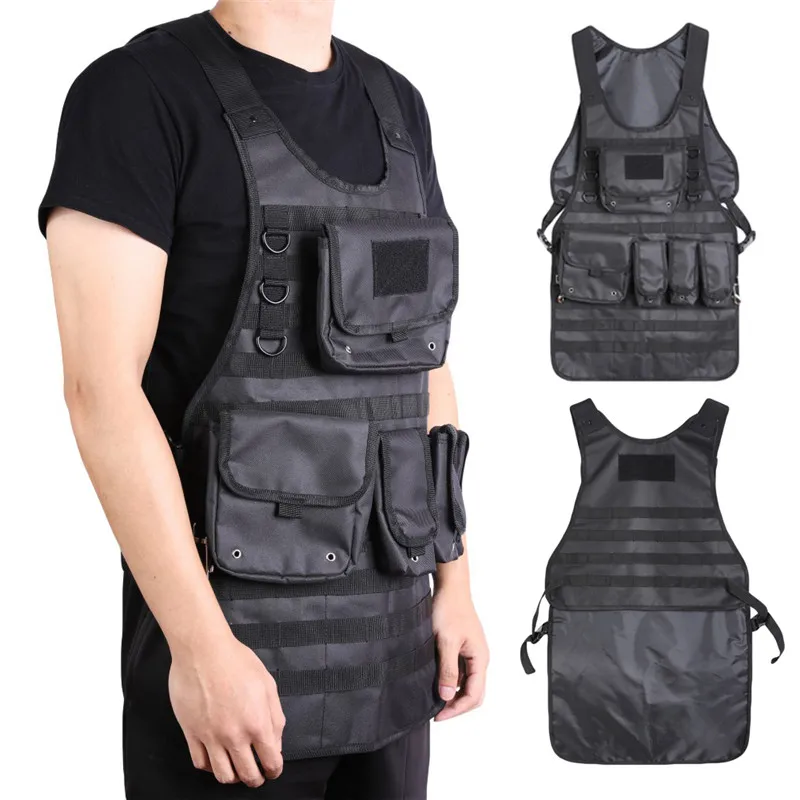

2019 Chef's Apron Tactical Apron 2 Large Pouches And 3 Smaller Pouches Adjustable Side Strap For The Perfect Fit 100% Cotton