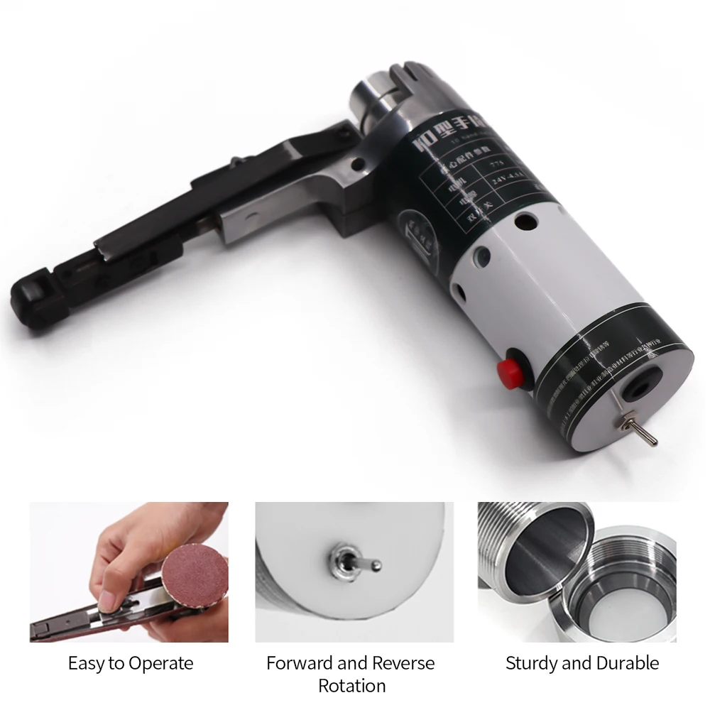 

Electric Angle Grinder Belt Sander Small Grinding Machine Hand-held Electric Belt Sander with Sanding Belts Tool Grinding Heads