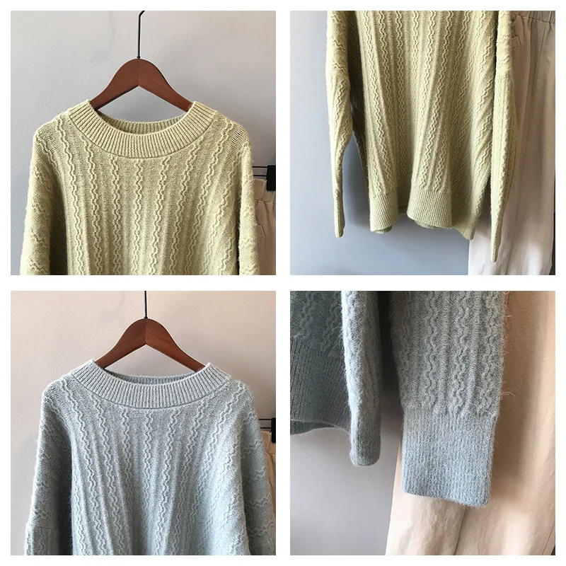 2019 autumn and winter sweater women new solid color women sweater round neck loose sweaters wild bottom knit knitted sweater 2019 autumn and winter sweater women new solid color women sweater round neck loose sweaters wild bottom knit knitted sweater