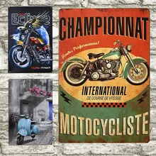 30X20 см винтажный Триумф Мотоцикл Металлические знаки Vespa электрокар настенная живопись доска автомобиль гараж салон магазин Олово плакат H9