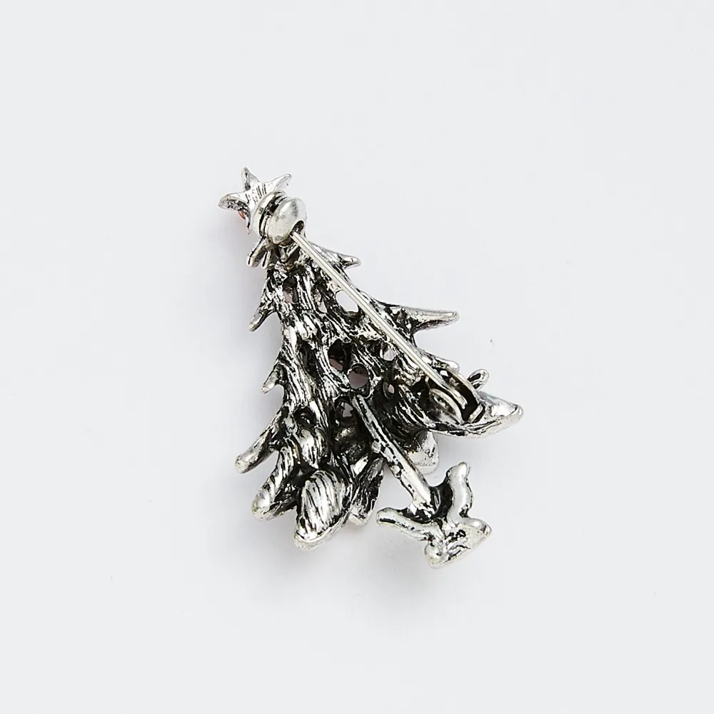 Rinhoo Vintage Weihnachten Baum Brosche Strass Blume Glocke Elch Broschen Für Frauen Kragen Revers Pin Dekoration Schmuck Weihnachten Geschenk – Detail 12